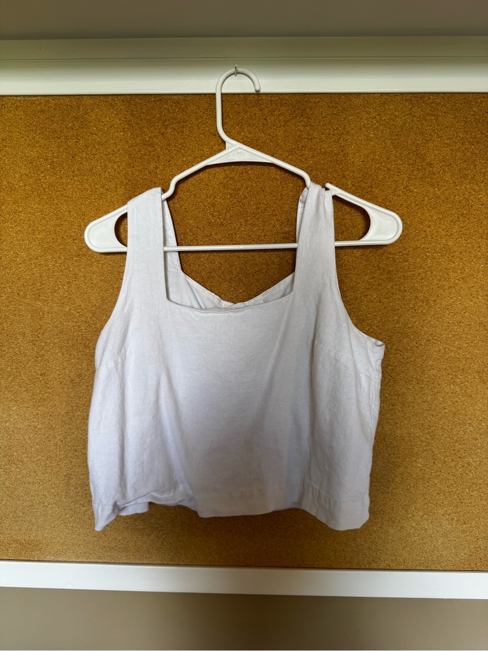2 Square-Neck Cropped Tank Top with Button Back